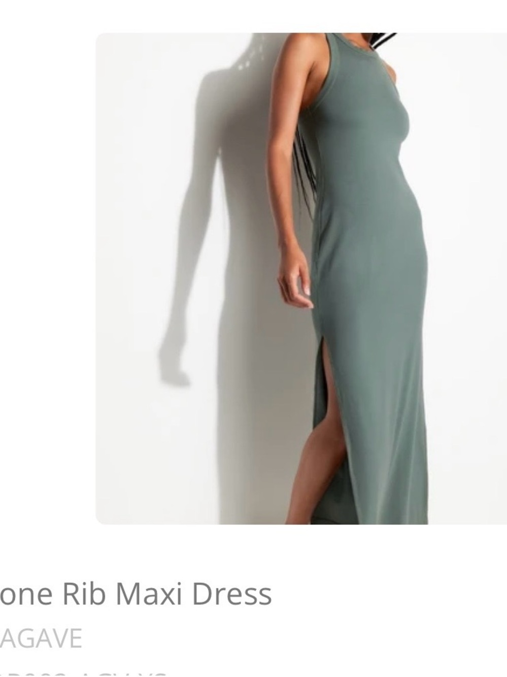 Spiritual Gangster Ribbed Maxi Dress in Sage Green